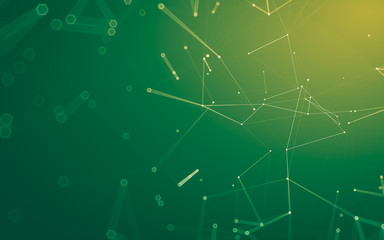 Abstract polygonal space low poly dark background, 3d rendering