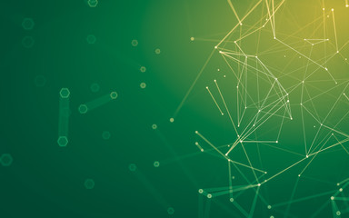 Abstract polygonal space low poly dark background, 3d rendering