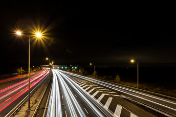 Fototapeta na wymiar London motorway at night