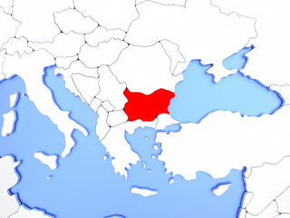 Bulgaria in red on map