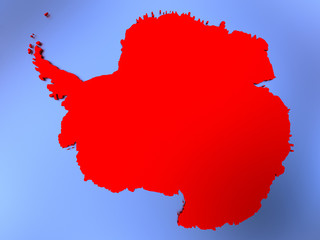 Antarctica in red on map