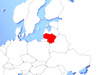Lithuania in red on map