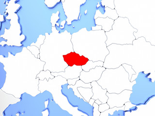 Czech republic in red on map