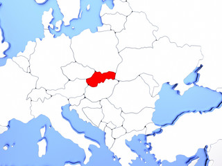 Slovakia in red on map