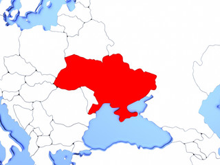 Ukraine in red on map