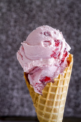 Fresh homemade strawberry ice cream