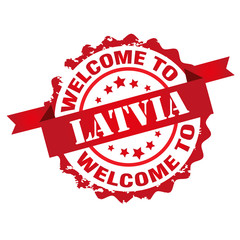 Welcome to Latvia stamp.Sign.Seal.Logo