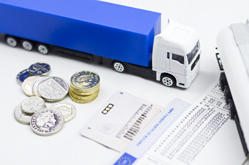 Lorry tachograph and money....