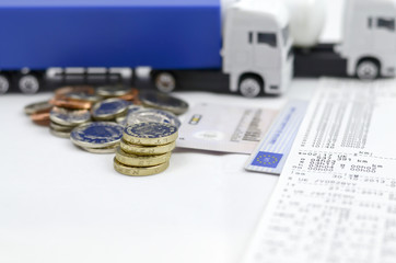 Lorry tachograph and money....