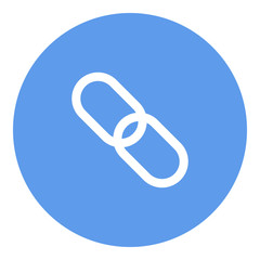 Link_Share icon - Flat design, glyph style icon - Blue circle colored