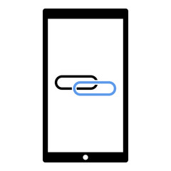 Link_Share icon - Flat design, glyph style icon - Colored enclosed in a phone