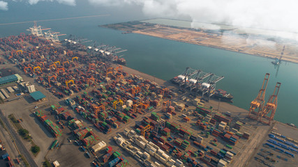 Landscape from bird eye view for Laem chabang logistic port