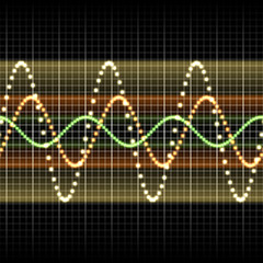 Wave of signal  from oscilloscope creen 