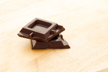Cubes of dark chocolate