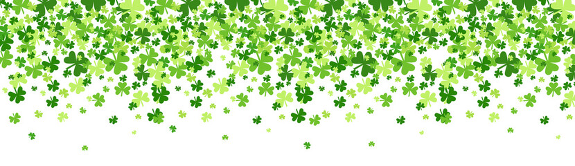 Naklejka premium Shamrock Pattern Background Saint Patrick Day Beer Festival Banner Flat Vector Illustration