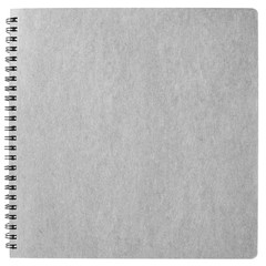 Isolated grey notebook with ring binder