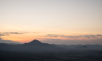 Obraz na płótnie Canvas Beautiful Landscape of Sunrise at Phu Thok, Chiang Khan District, Loei Province, Thailand