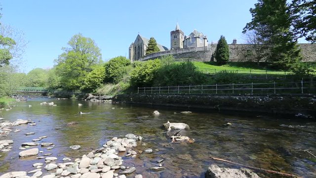 Allan Water and Dunblane Cathedral Scotland
