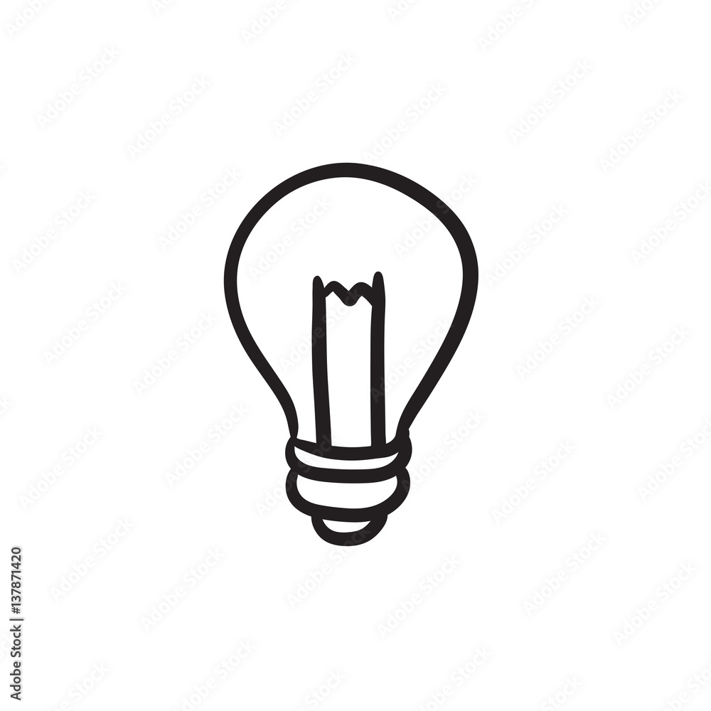 Poster lightbulb sketch icon.