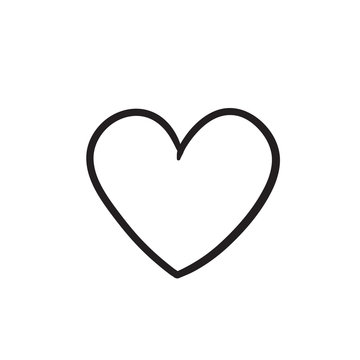 Heart sign sketch icon.