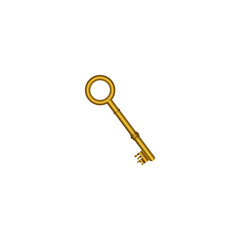 gold old key icon stock, vector illustration image design