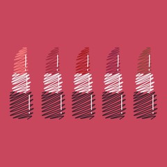 Set of Lipstick. Abstract Design Vector Illustration