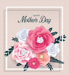 Happy Mother's Day card with beautiful blossom flowers