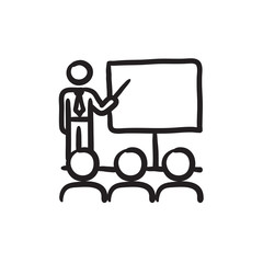 Business presentation sketch icon.