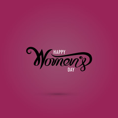 Pink Happy Women's Day Typographical Design Elements. International women's day icon.Women's day symbol.Minimalistic design for international women's day concept.