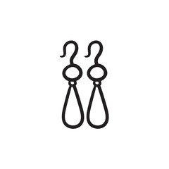 Pair of earrings sketch icon.