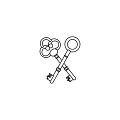 figure old keys icon stock, vector illustration image design