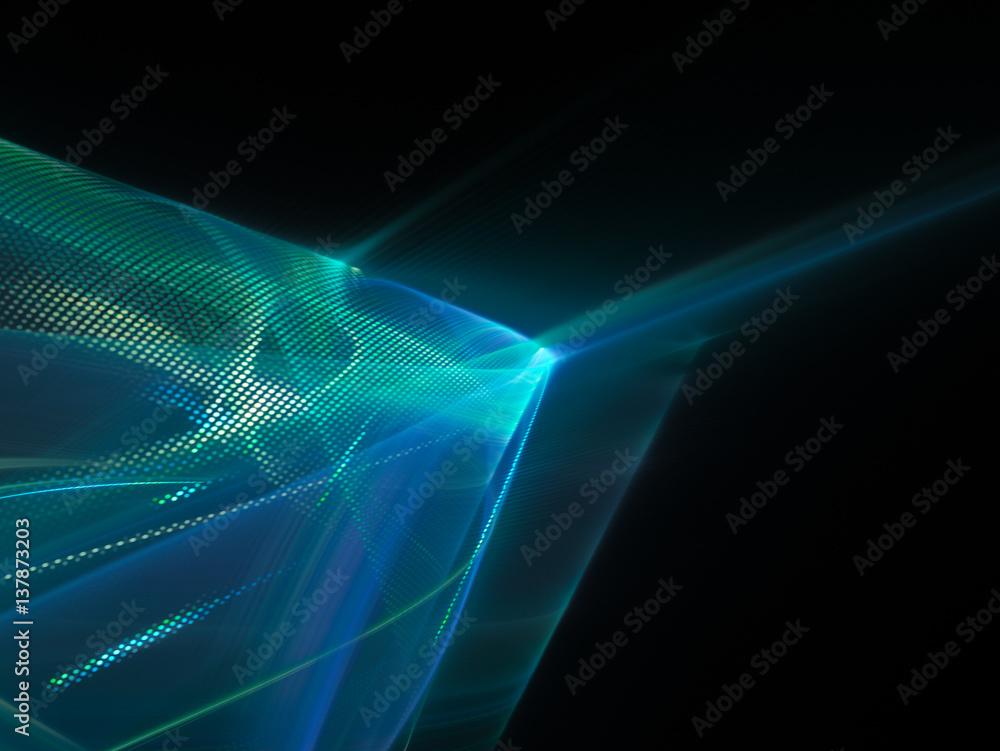 Poster abstract background element. fractal graphics series. three-dimensional composition of glowing lines