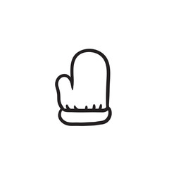 Santa mitten sketch icon.