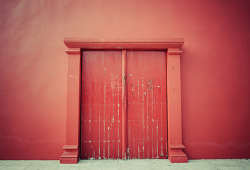 Old red door