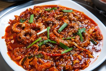 Stir-fried Octopus. Nakji-bokkeum.