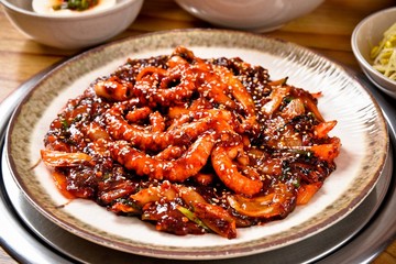 Stir-fried Octopus. Nakji-bokkeum.