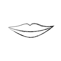 contour silhouette woman lips icon, vector illustration design