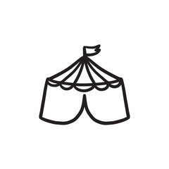 Circus tent sketch icon.