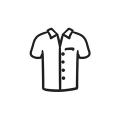Polo shirt sketch icon.