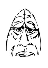 an old angry man sketch, hand vector drawing, no trace