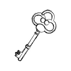 contour old key icon stock, vector illustration image design