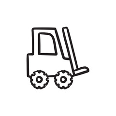 Forklift sketch icon.