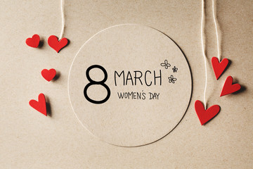 Women's Day message with small hearts