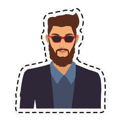 portrait handsome young man icon image vector illustration design 