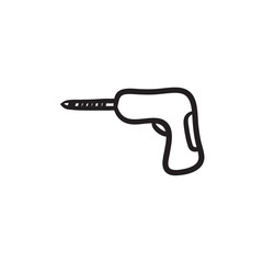 Hammer drill sketch icon.