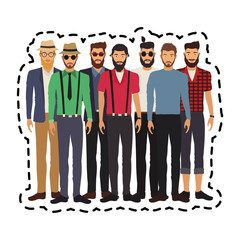 group of young men  icon image vector illustration design 