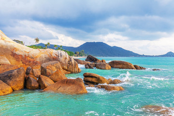 Hin Ta and Hin Yai Rocks. A famous place on the island of Koh Samui in Thailand.