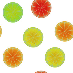 Seamless  pattern with  citrus fruit - vector illustration