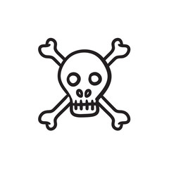 Skull and cross bones sketch icon.