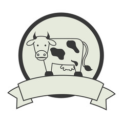 cow animal farm icon vector illustration design